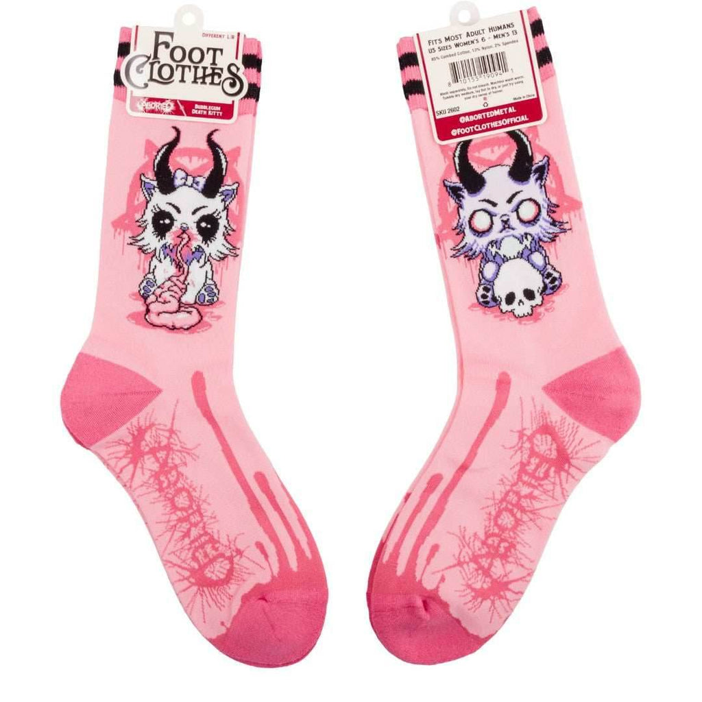 FootClothes x Aborted Bubblegum Death Kitty Crew Socks - 