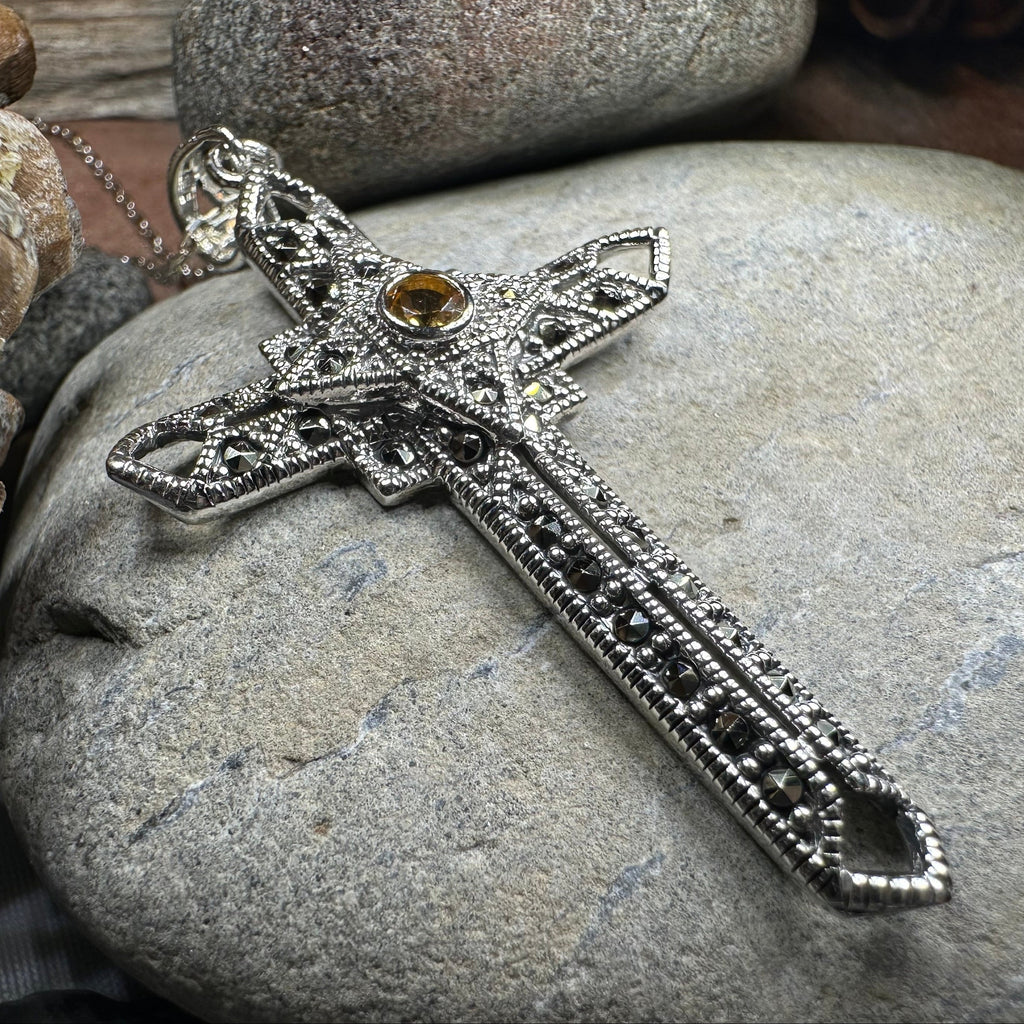 Open Weave Celtic Cross Necklace