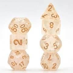 Shimmering Glitter Stars Dice Series Iridescent 7-Dice Set - 