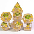 Potted Succulent 7-Dice Set w/Yellow Numbers Dnd Dice Set - 