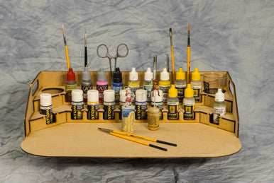 Painting Station Fully Assembled - 26mm, For Vallejo and Army Painter Style Dropper Bottles - 