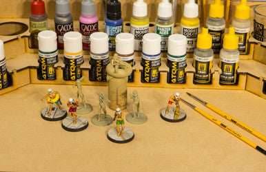 Painting Station Fully Assembled - 26mm, For Vallejo and Army Painter Style Dropper Bottles - 