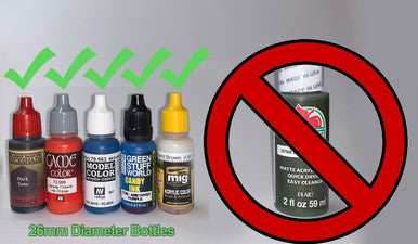 Vertical Paint Rack - 26mm, For Vallejo and Army Painter Style Dropper Bottles - 