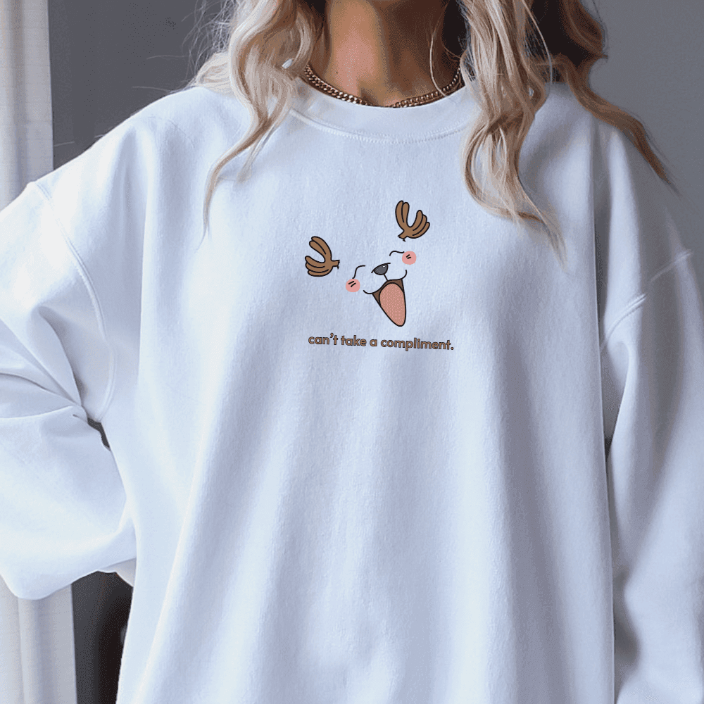 Chopper Can't Take A Compliment Premium Crewneck Unisex Anime Sweatshirt - White / S