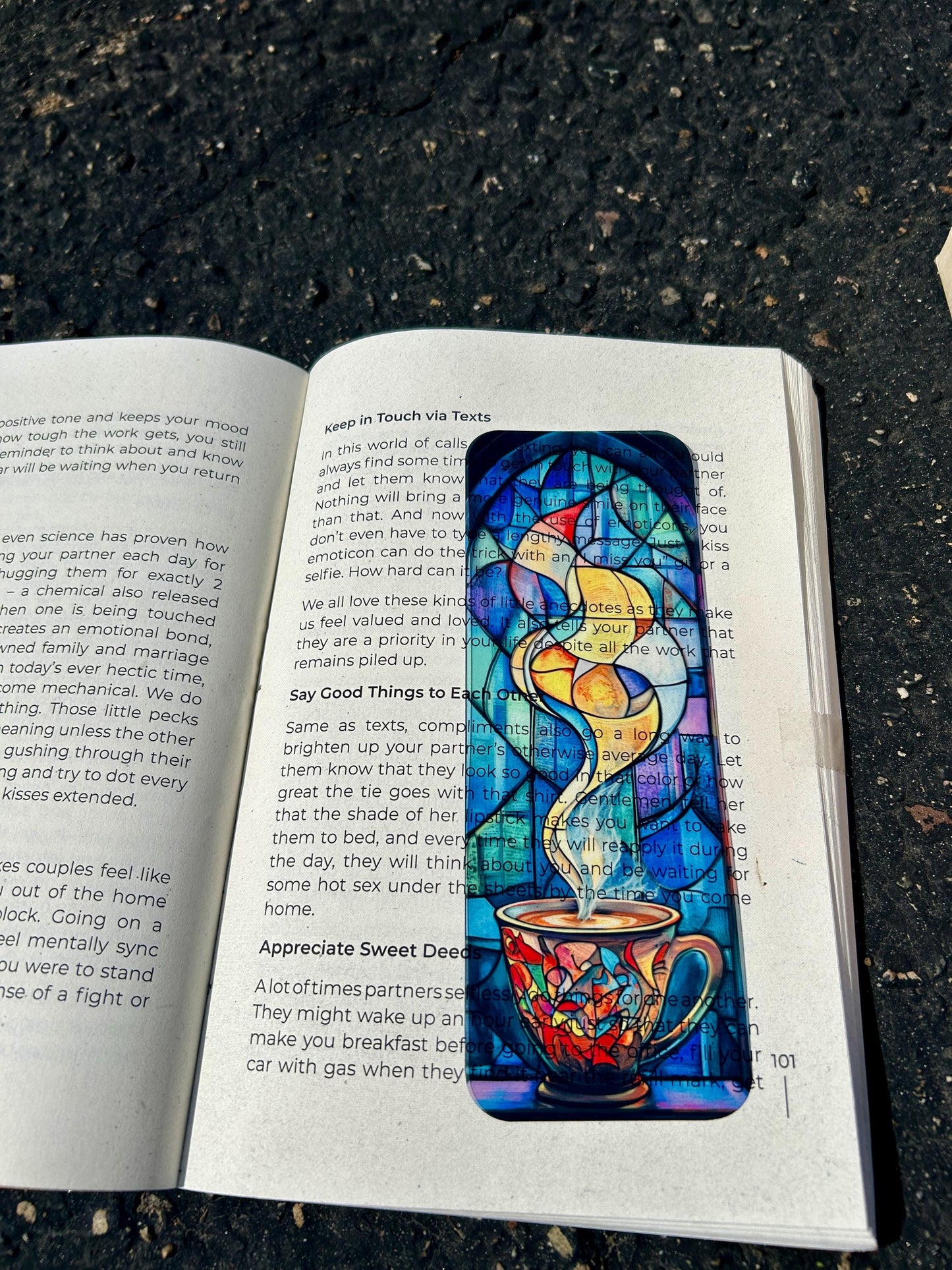 Stained Glass Coffee Lover Bookmark – Cozy Café Vibes, Unique Coffee Gift, Bookworm & Espresso Enthusiast Accessory
