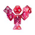 Red Clouds 7-Dice Set Pink/White w/White Numbers Dnd Dice Set - 