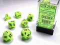 Vortex® Polyhedral Bright Green/black 7-Die Set RPG DND - 