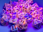 Festive Polyhedral Pop Art w/red Limited Edition (7-Dice Set / 16mm Block / 12mm Block) - 7-Dice Set