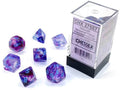Nebula Nocturnal/blue Luminary 7-Dice/16mm/12mm/30mm/Ten10's - 7-Dice Set