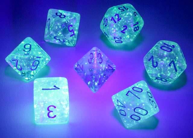 Borealis Icicle /light blue 7-Dice / 16mm / 12mm / 30mm Luminary - 7-Dice