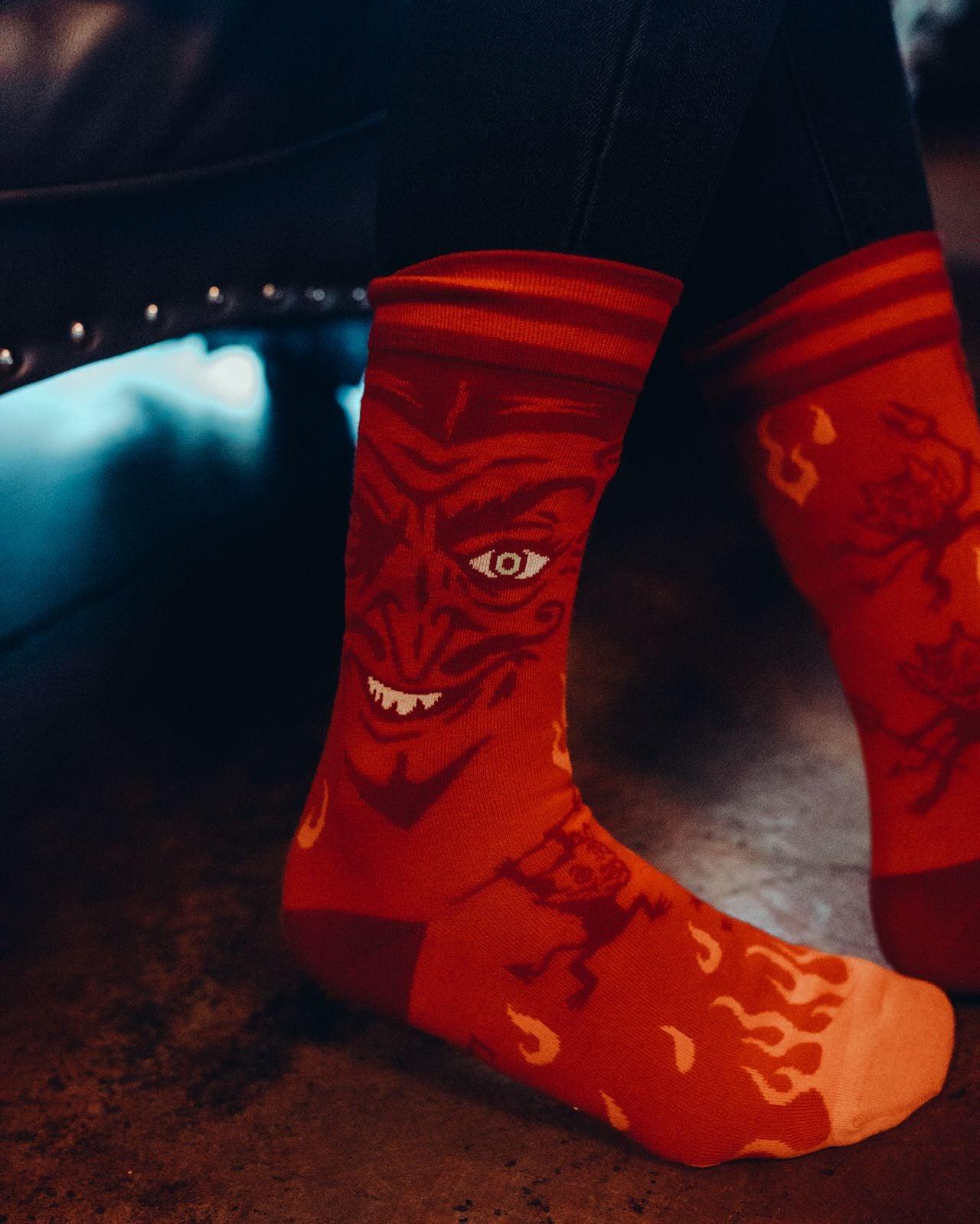 Vintage Devil Crew Socks-1