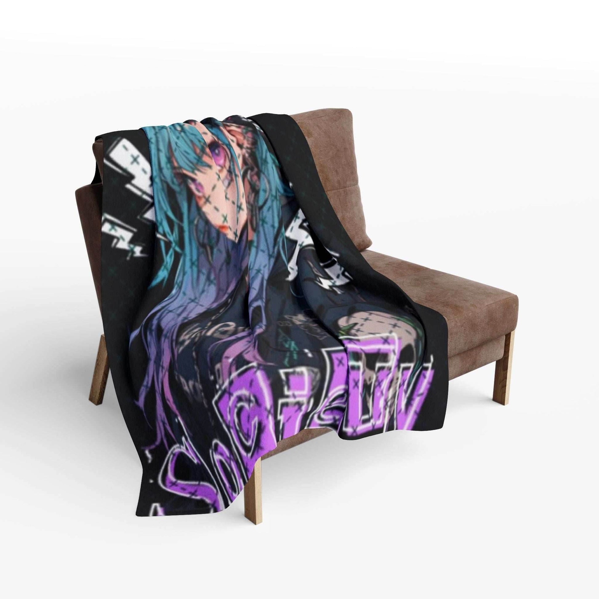 Anime Society Fleece Blanket, Cozy Throw Blanket, Warm Blanket, Gift for Anime Lovers, Home Decor, Bedroom Accessories - 30'' × 40''