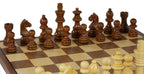 Chess Set - 2.75" Sheesham/Boxwood German Knight on Walnut & Maple Veneer Board