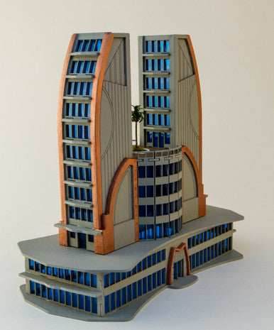 6mm Ultra Modern / Future City Building, Double Tower - 285CSS051 - 