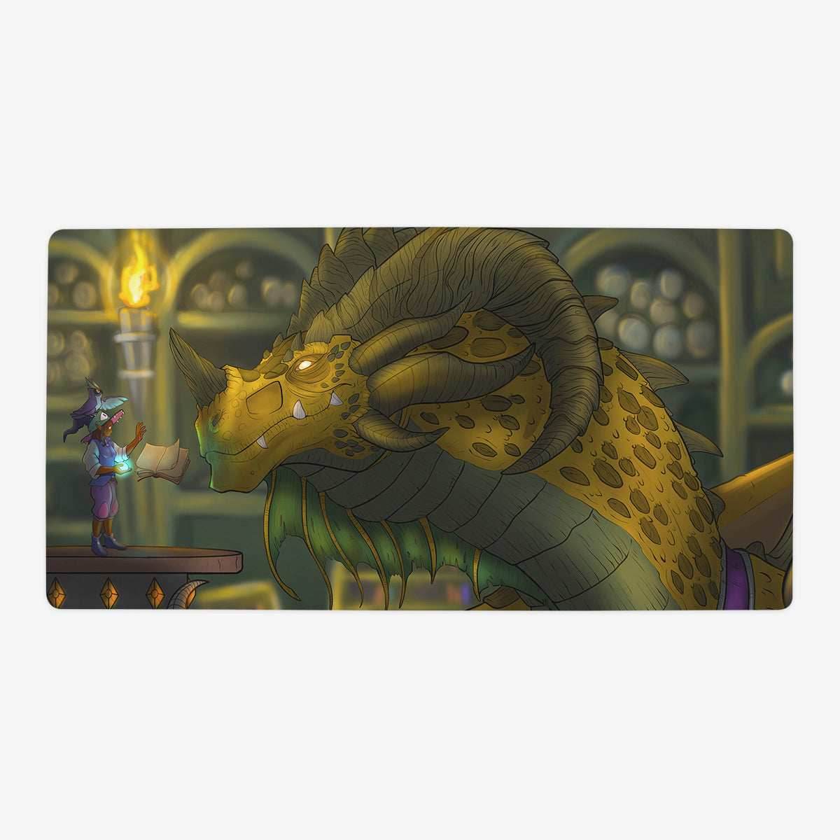 Book Dragon and Elf Playmat - Oversized Playmat / Plain