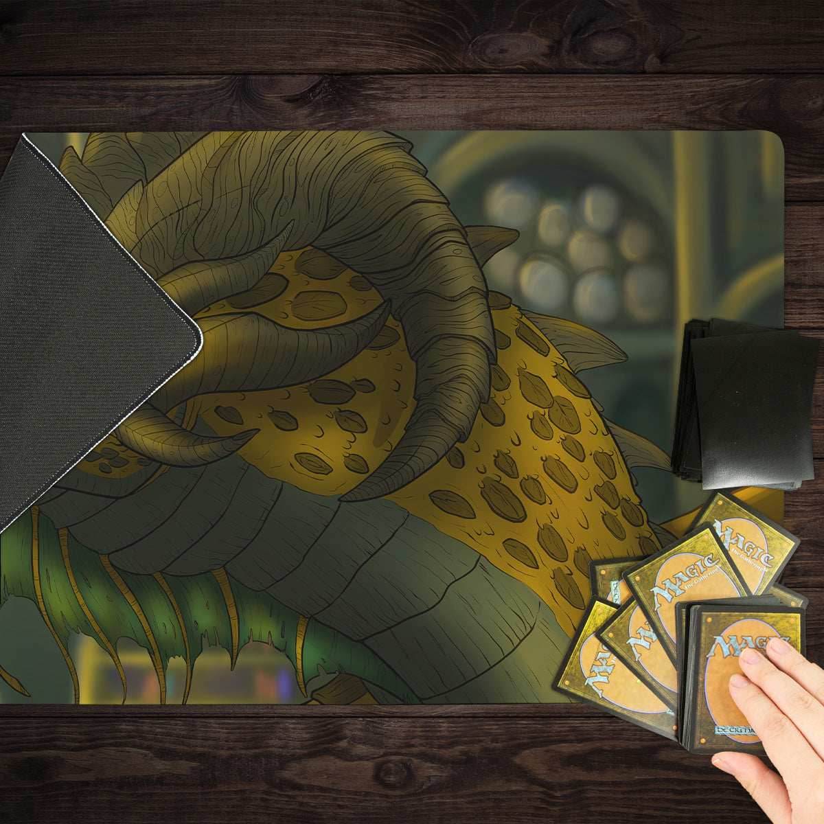 Book Dragon and Elf Playmat - Standard Playmat / Plain