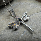 Triple Spiral Dragonfly Necklace