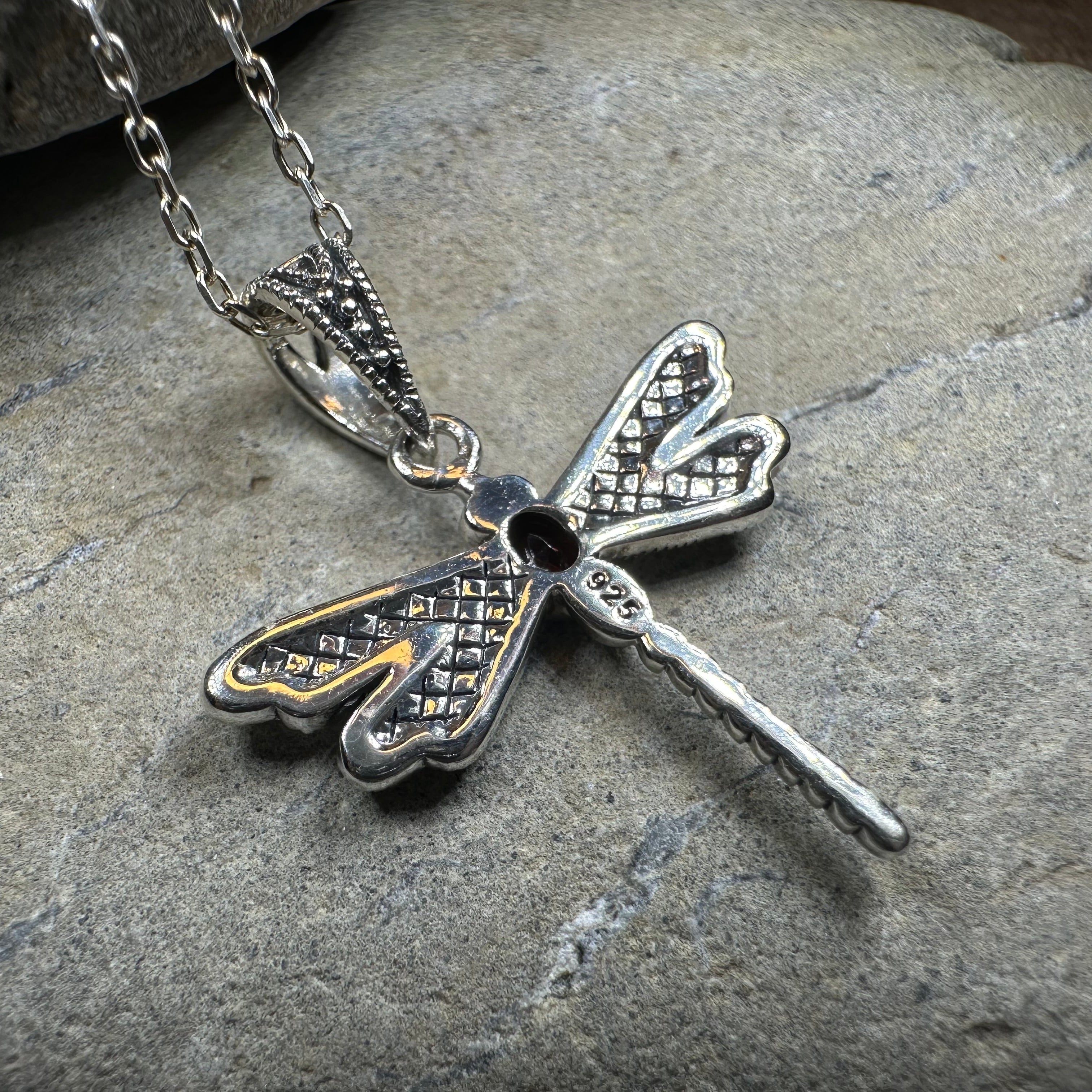 Triple Spiral Dragonfly Necklace