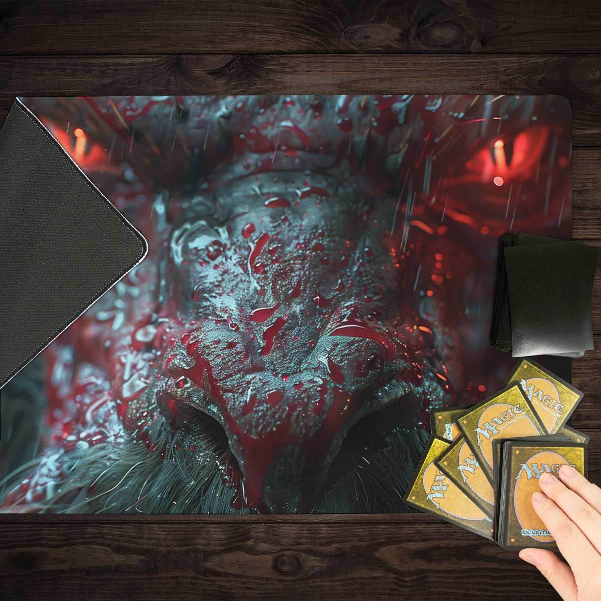 Blood Drenched Dragon Playmat - Standard Playmat / Plain
