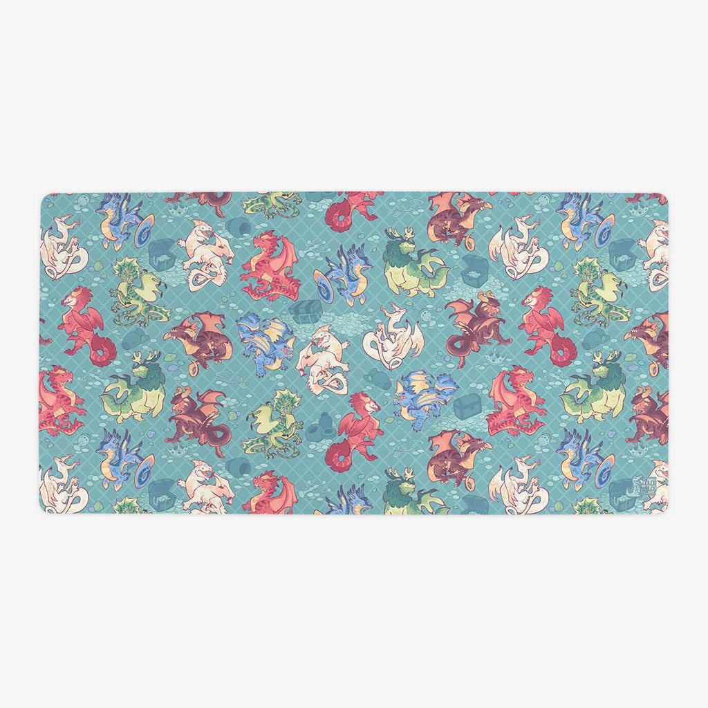 Chromatic Dragons Playmat - Oversized Playmat / Teal / Plain
