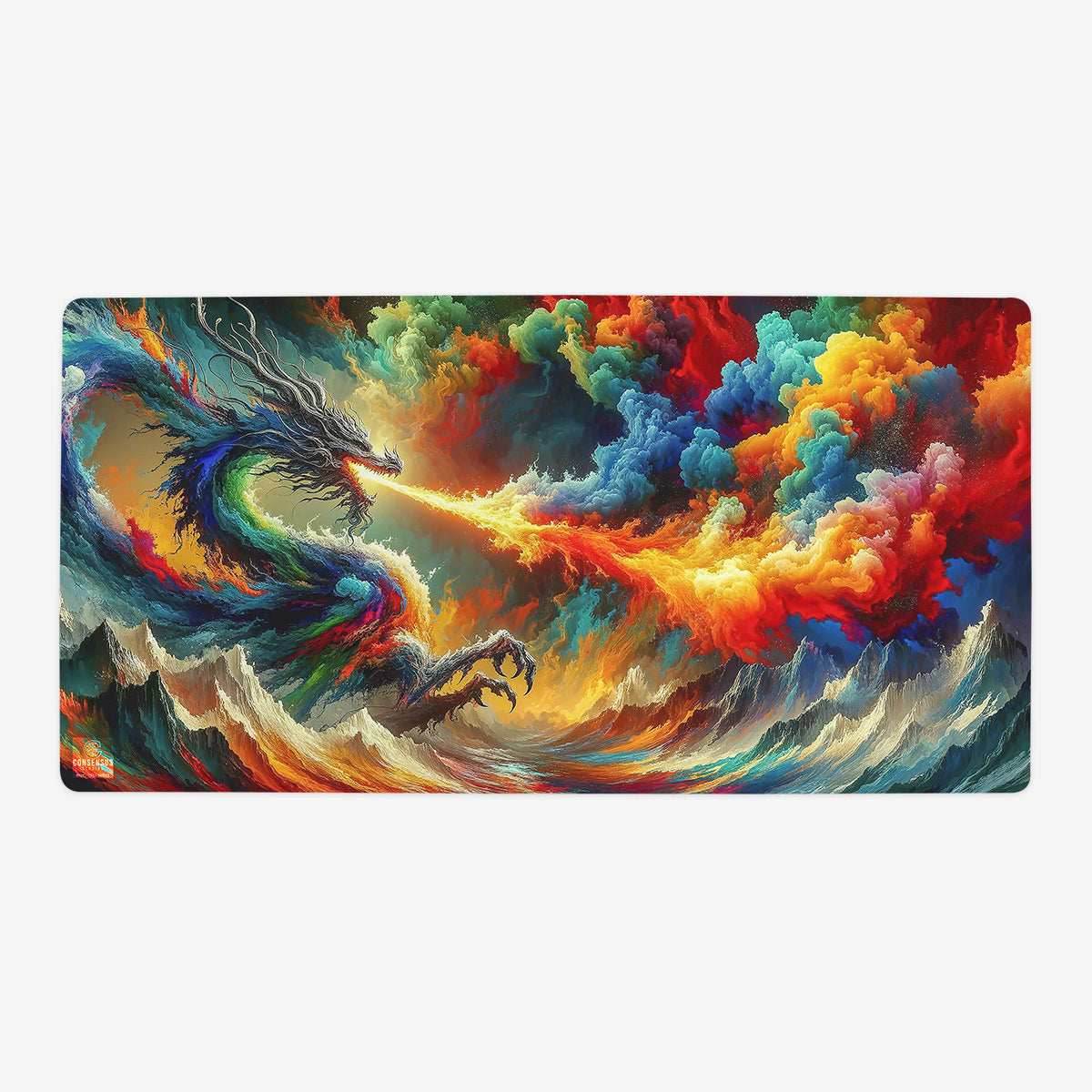Rainbow Dragon Playmat - Oversized Playmat / Plain