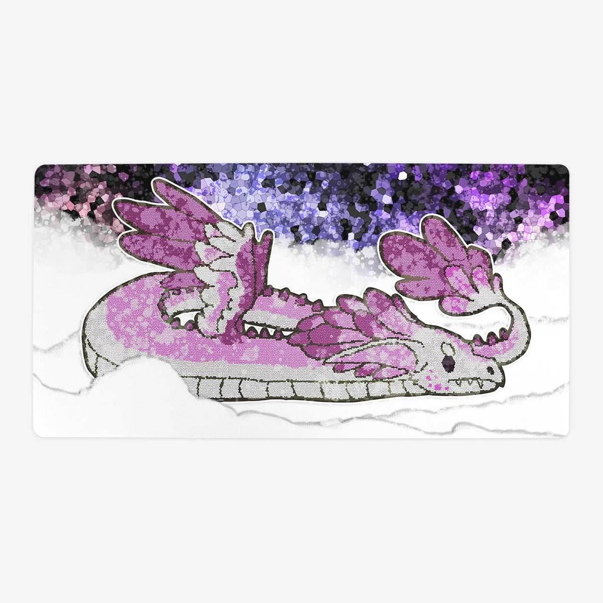 Cute Stained Glass Dragon Playmat - Oversized Playmat / Plain
