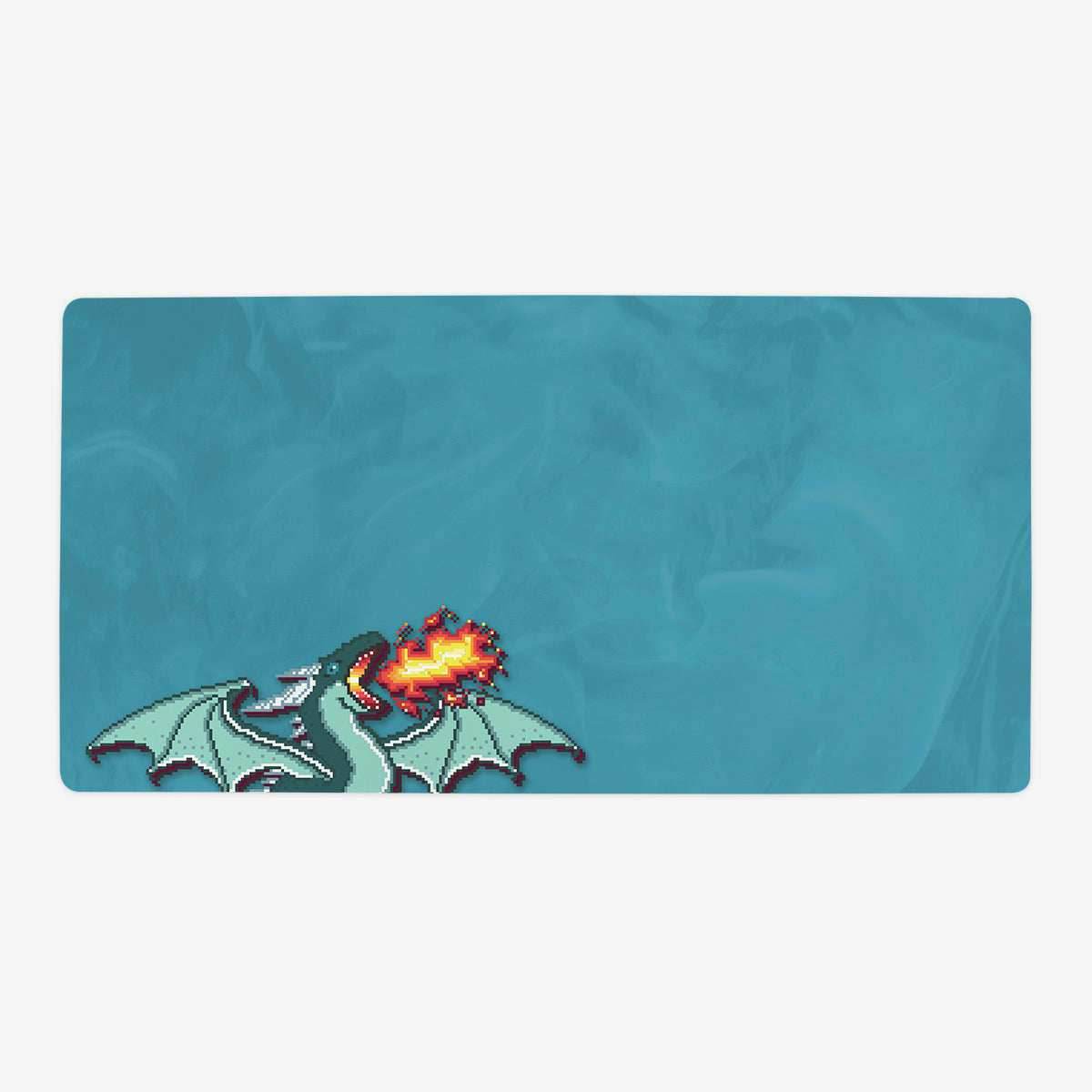 Pixel Dragon Playmat - Oversized Playmat / Blue / Plain