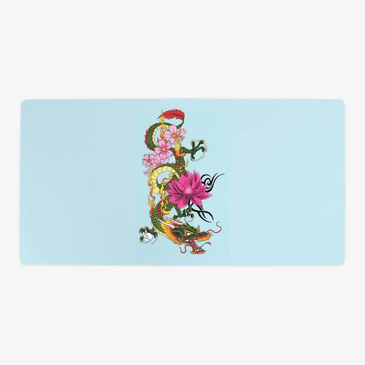 Cherry Blossom Chinese Dragon Playmat - Oversized Playmat / Plain