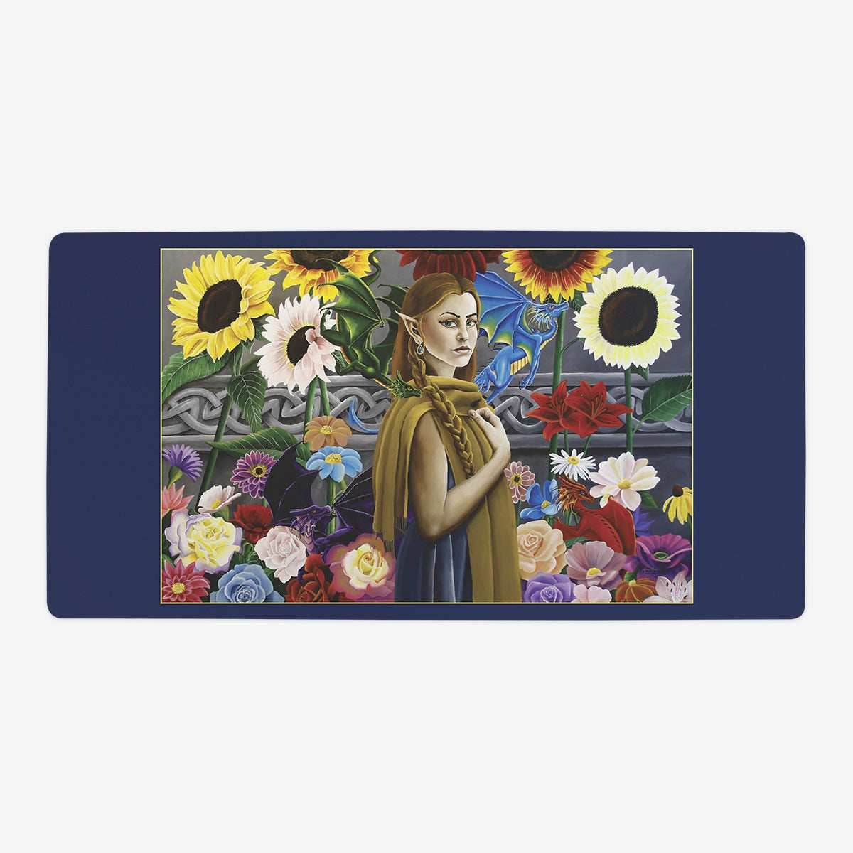 Dragon Flower Garden Playmat - Oversized Playmat / Plain