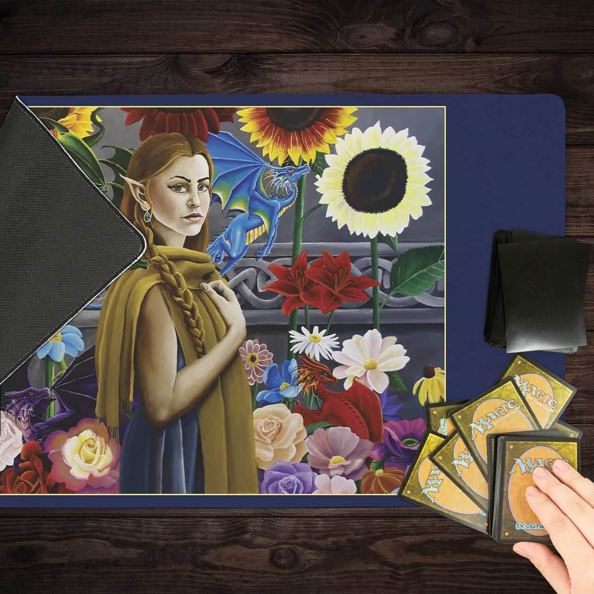 Dragon Flower Garden Playmat - Standard Playmat / Plain