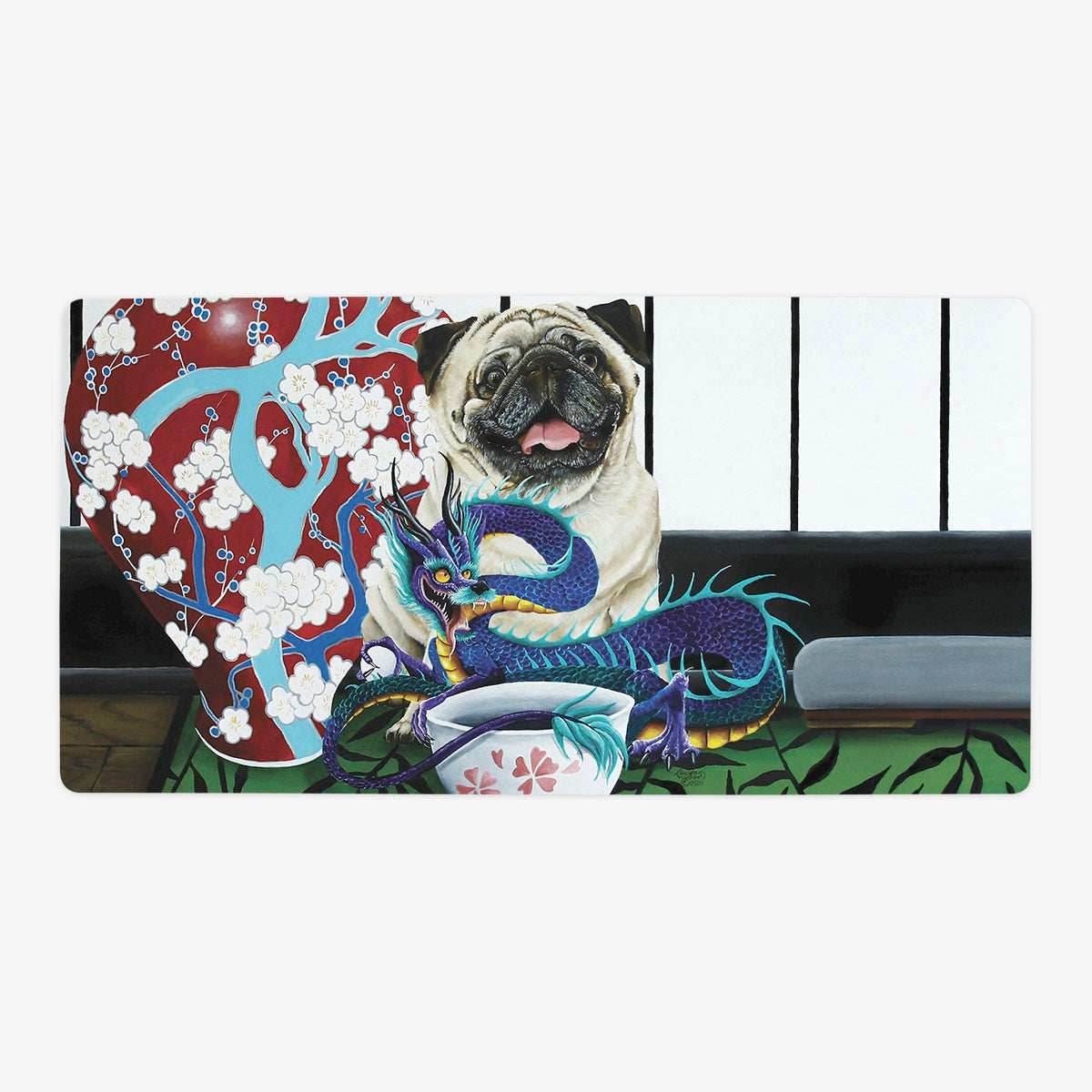Pug And Dragon Playmat - Oversized Playmat / Plain