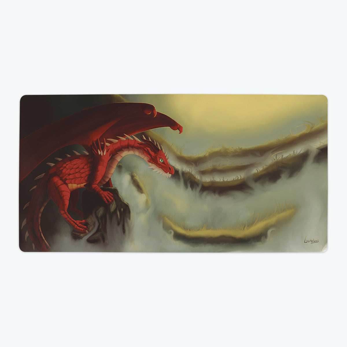 Valiant Red Dragon Playmat - Oversized Playmat / Plain