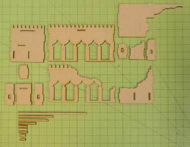 28mm Ruined Temple (MDF) - 28MMDF160-4 - 