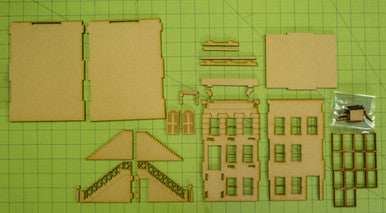 28mm "Brownstone" Row House (MDF) - 28MMDF402