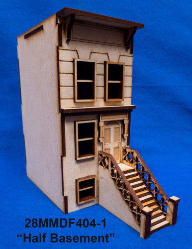 28mm "Brownstone" Row House (MDF) - 28MMDF404