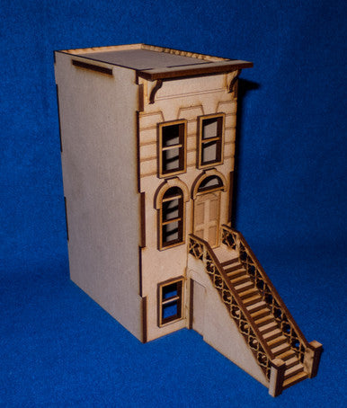 28mm "Brownstone" Row House (MDF) - 28MMDF405