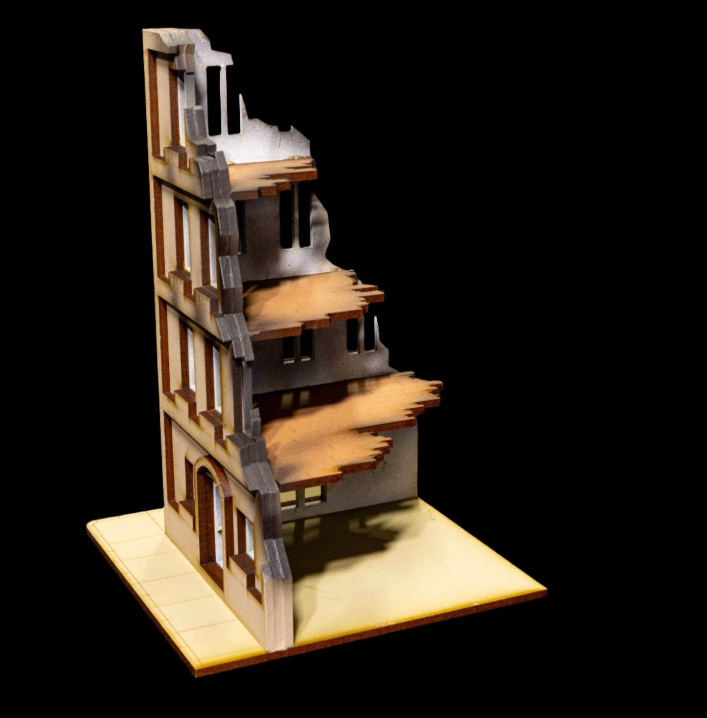 28mm European Corner Building - 28MMDF524-2 (Painted and Assembled) - 