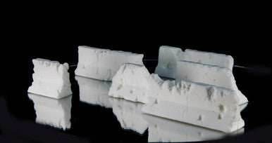 28mm Distressed Concrete Barriers, K-Rails (6 Per Kit) - 28MSCE009 - 