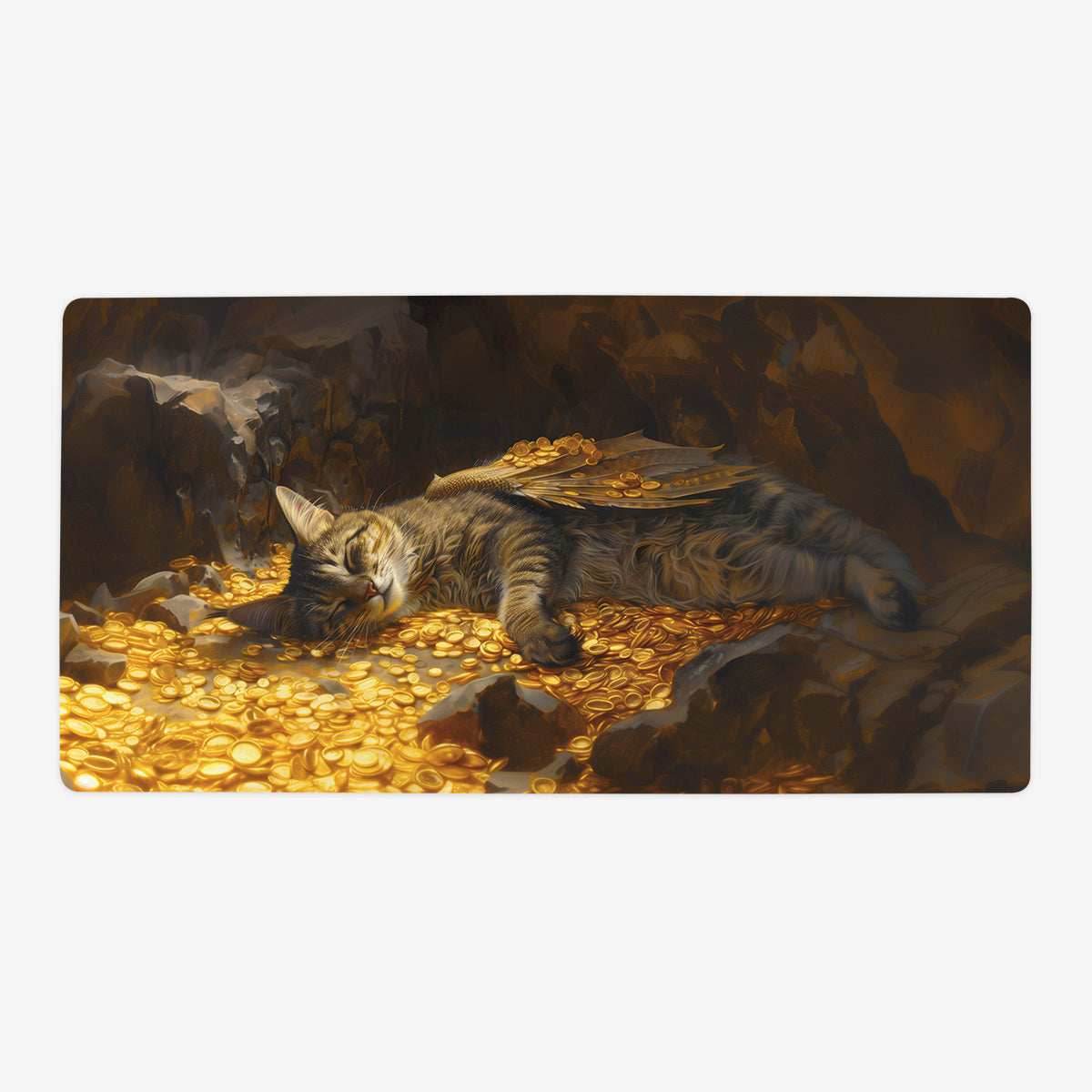 Cat Dragon's Hoard Playmat - Oversized Playmat / Plain
