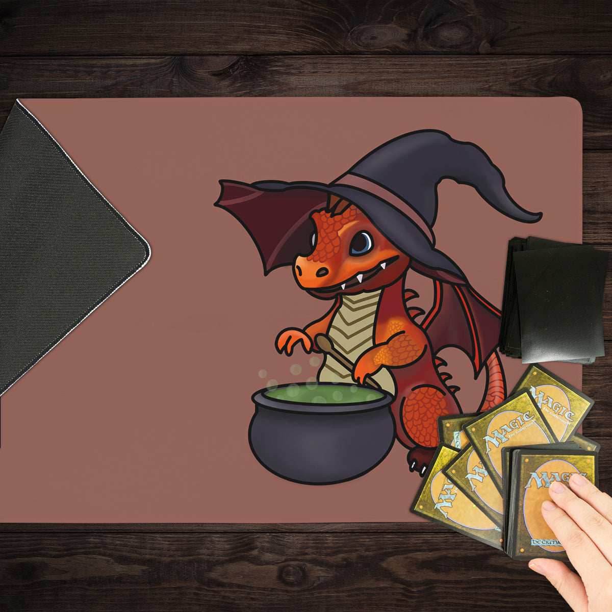 Little Dragon Witch Playmat - Standard Playmat / Blue / Plain