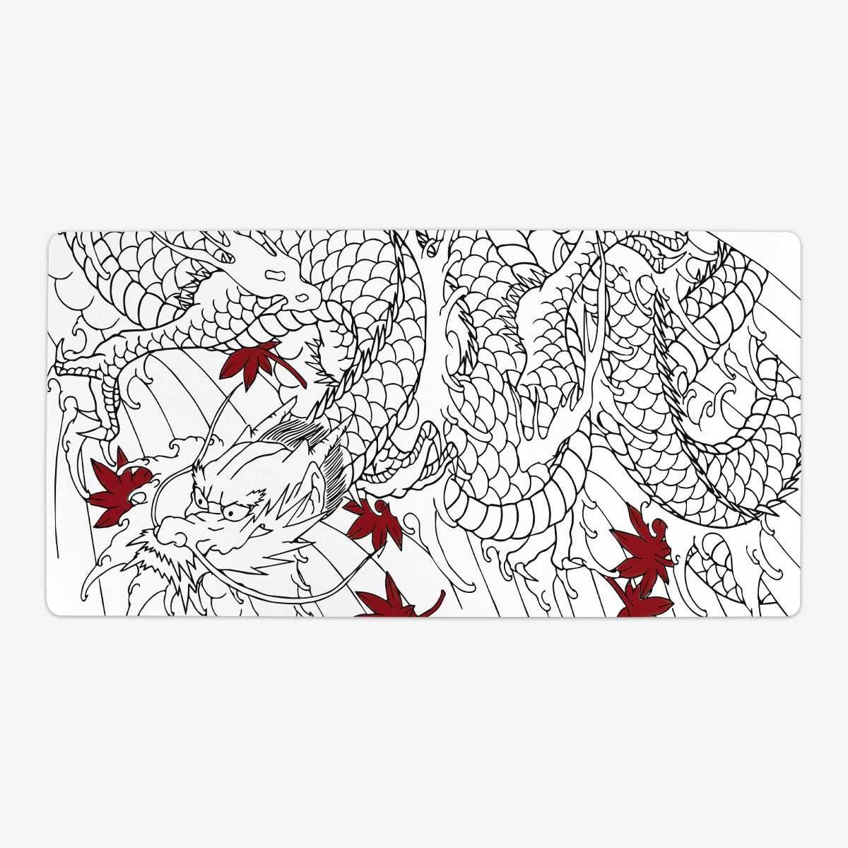 Black and White Dragon Playmat - Oversized Playmat / Plain