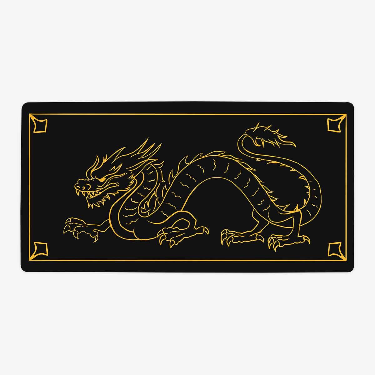Golden Dragon Playmat - Oversized Playmat / Black / Plain