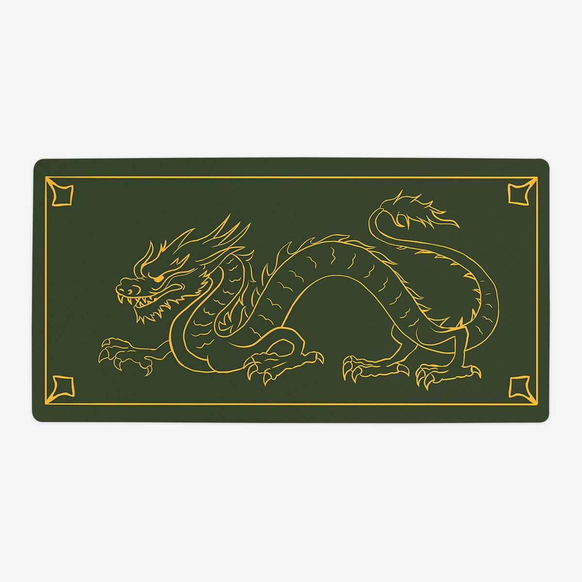 Golden Dragon Playmat - Oversized Playmat / Green / Plain