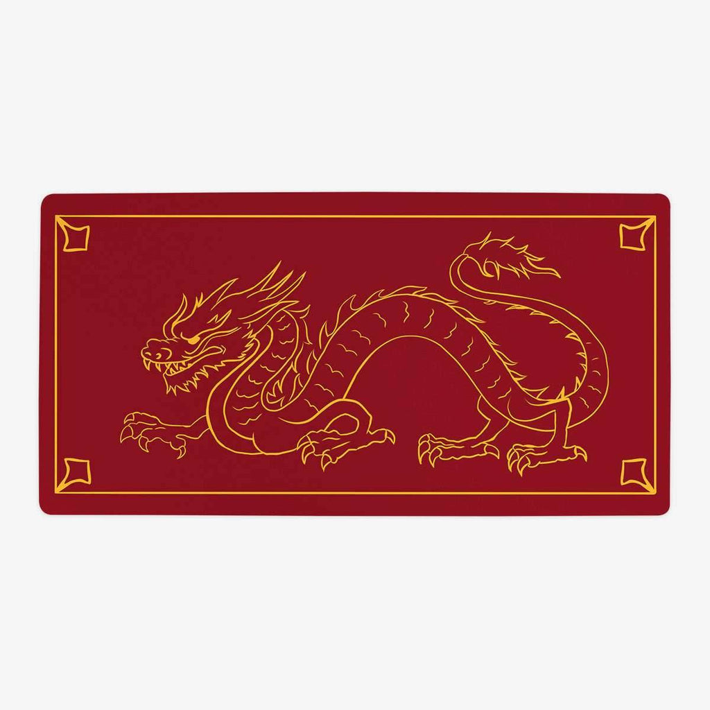 Golden Dragon Playmat - Oversized Playmat / Red / Plain