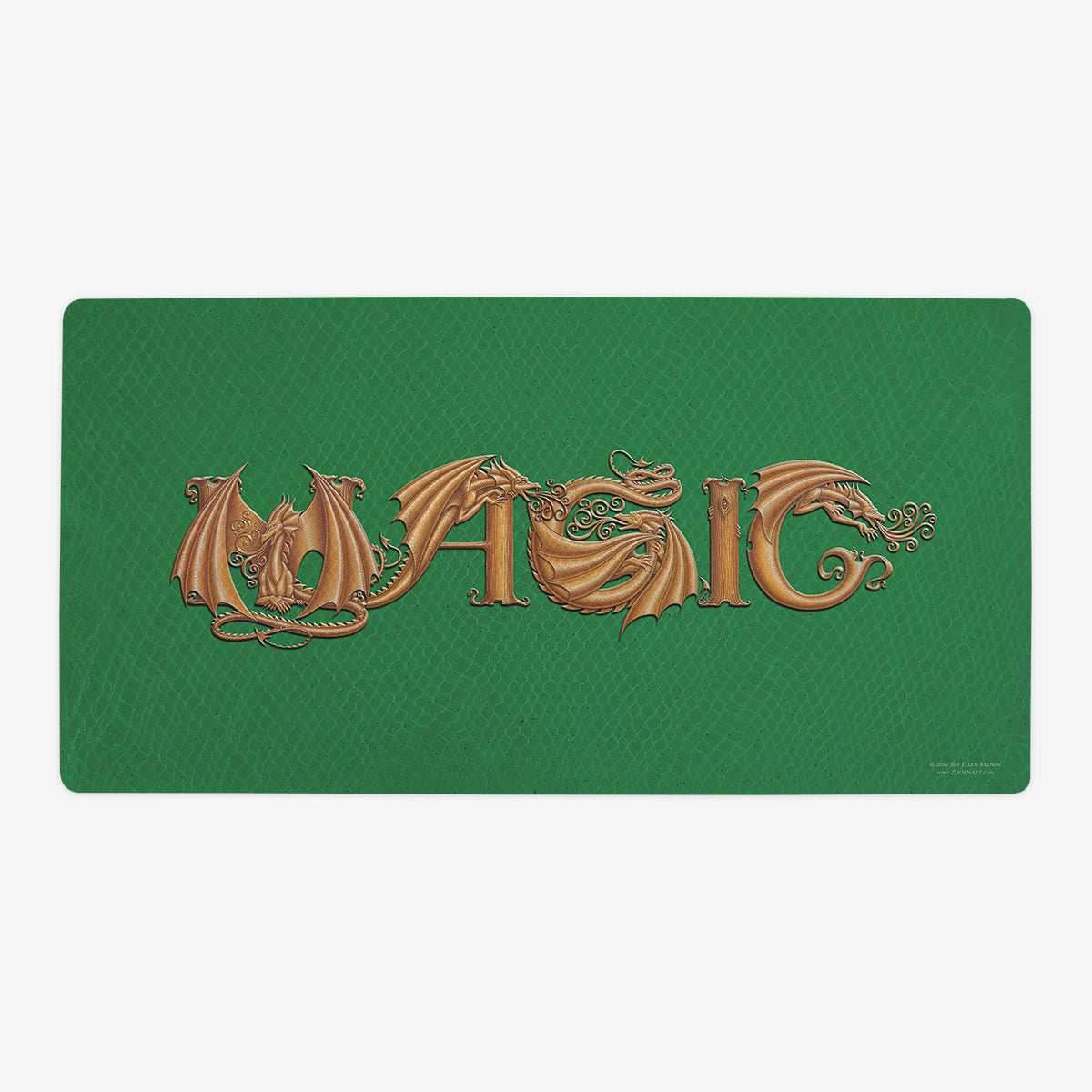 ZooLN Dragonskin Magic Playmat - Oversized Playmat / Green and Gold / Plain