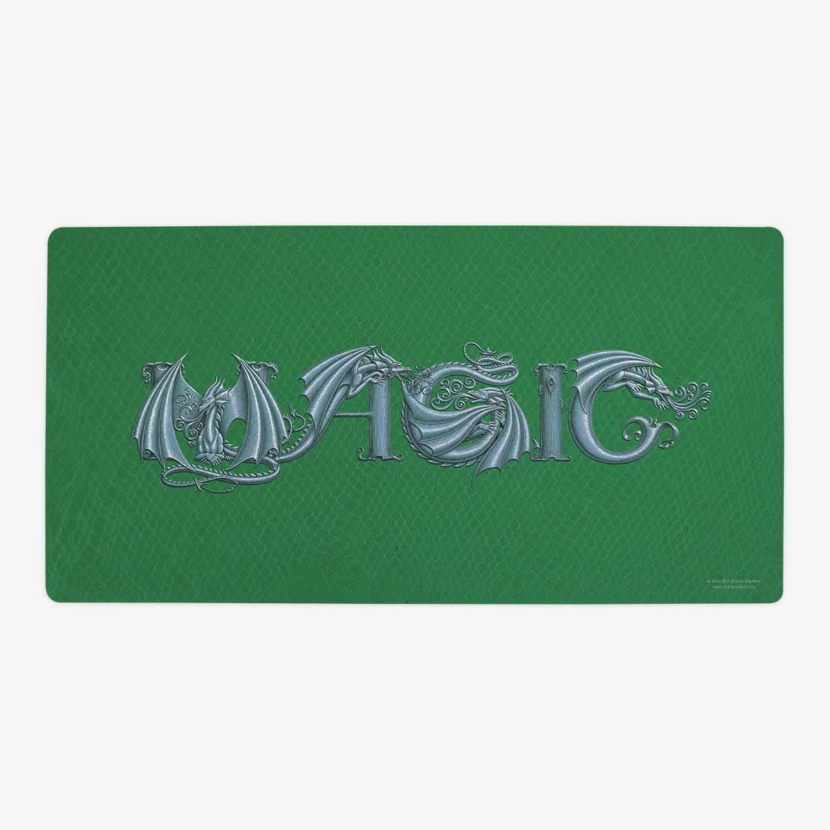 ZooLN Dragonskin Magic Playmat - Oversized Playmat / Green and Silver / Plain