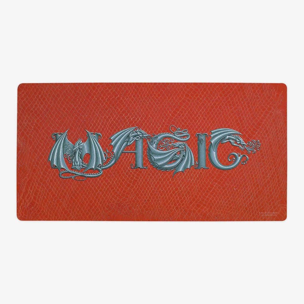 ZooLN Dragonskin Magic Playmat - Oversized Playmat / Red and Silver / Plain