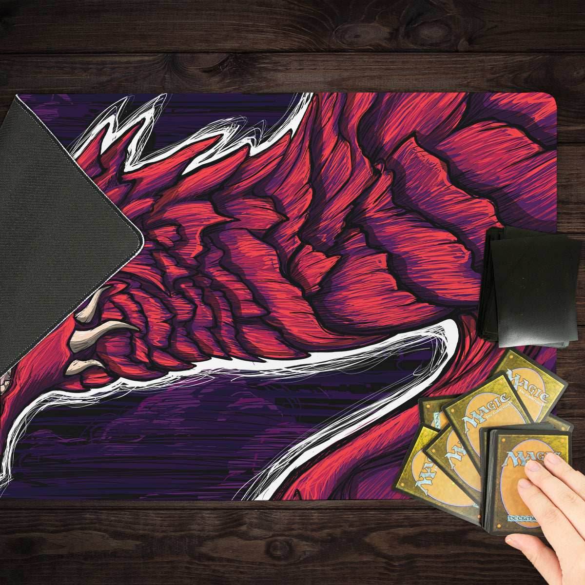 Blacklight Dragon Playmat - Standard Playmat / Cyan / Plain