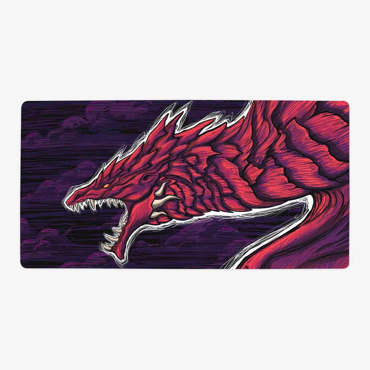 Blacklight Dragon Playmat - Oversized Playmat / Red / Plain