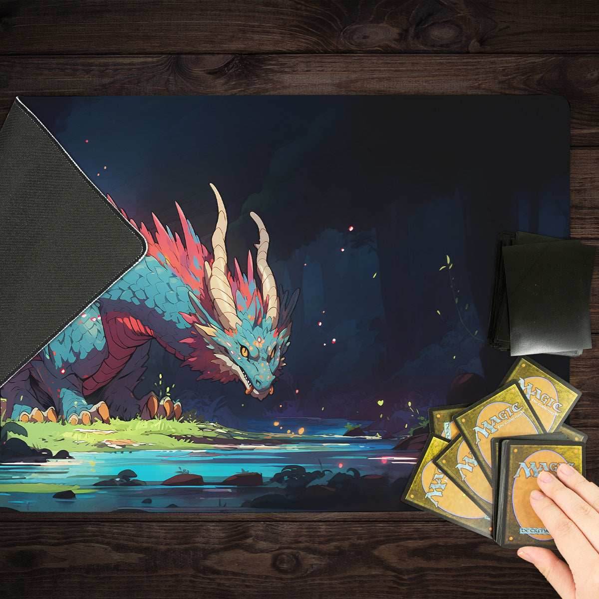 The Blue River Dragon Playmat - Standard Playmat / Plain